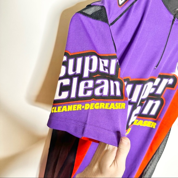 Super Clean Sz L Biking Jersey Polyester Jersey Degreaser Advertising EUC - Picture 4 of 8